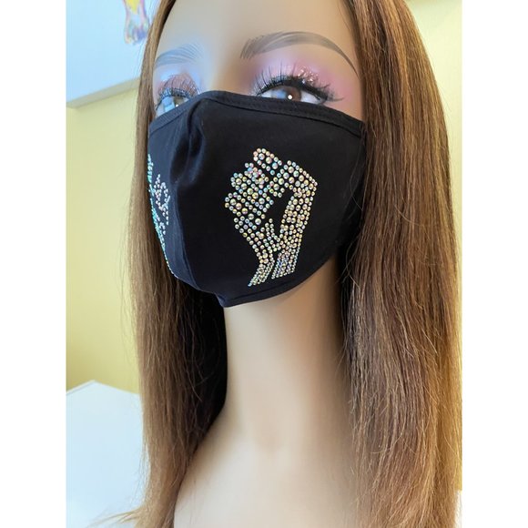 Black Lives Matter Mask  AB Color Adjustable Ear L - Picture 7 of 9